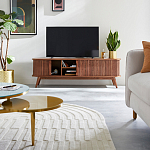 ТВ-тумба с двумя раздвижными дверцами Toinette Brown TV Stand варинант исполнения - 8 | Loft Concept в Новосибирске