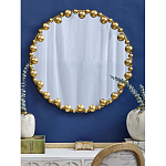 Зеркало круглое в фактурной золотистой раме из металла Mirror Golden Placer варинант исполнения - 3 | Loft Concept в Новосибирске