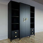 Большой шкаф с витриной Elsa Dreams Black варинант исполнения - 1 | Loft Concept в Новосибирске