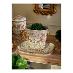 Кашпо с растительным и животным орнаментом на бронзовых ножках Turquoise Blooming Garden варинант исполнения - 6 | Loft Concept в Новосибирске