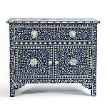 Комод инкрустация костью ORIENTAL Indian синий орнамент варинант исполнения - 1 | Loft Concept в Новосибирске