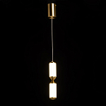 Подвесной светильник с двумя белыми рифлеными цилиндрическими плафонами Golden Swirl варинант исполнения - 3 | Loft Concept в Новосибирске