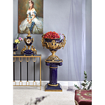 Чаша темно-синего цвета с фигурками ангелов и рельефным декором Eden Garden porcelain and bronze варинант исполнения - 7 | Loft Concept в Новосибирске