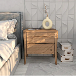 Тумба прикроватная из массива дуба с 2-мя ящиками Tasteful Furniture варинант исполнения - 2 | Loft Concept в Новосибирске