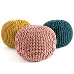 Круглый вязаный пуф Yellow Knitted Ball Pouf варинант исполнения - 2 | Loft Concept в Новосибирске