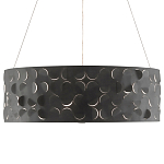 Люстра в форме цилиндра с чёрным фактурным абажуром Round Necklines варинант исполнения - 3 | Loft Concept в Новосибирске