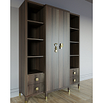 Большой шкаф с витриной Elsa Dreams Walnut варинант исполнения - 2 | Loft Concept в Новосибирске