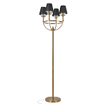 Торшер с металлическим основанием бронзового цвета с черными конусовидными абажурами Dignity варинант исполнения - 1 | Loft Concept в Новосибирске