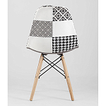 Пластиковый стул на ножках из массива бука Eames Черно-Белый Пэчворк варинант исполнения - 4 | Loft Concept в Новосибирске