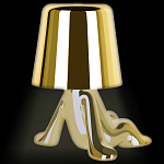 Настольная лампа фигурная золотого цвета с гладким абажуром Высота 17 см Sophia варинант исполнения - 7 | Loft Concept в Новосибирске