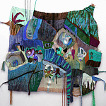 Панно гобелен яркие Пространство-Время TimeSpace Blue варинант исполнения - 1 | Loft Concept в Новосибирске