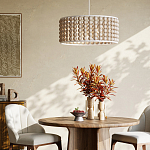 Люстра в форме цилиндра с вставками из деревянных бусин Wooden Beads варинант исполнения - 5 | Loft Concept в Новосибирске