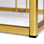 Пуф квадратный голубой велюр на золотом металлическом основании Celeste Blue варинант исполнения - 3 | Loft Concept в Новосибирске