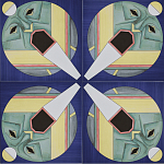 Плитка дизайнерская с узором Маска варинант исполнения - 2 | Loft Concept в Новосибирске