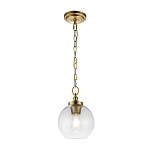 Подвесной светильник латунного цвета с прозрачным стеклянным плафоном Feiss варинант исполнения - 7 | Loft Concept в Новосибирске