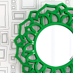 Зеркало круглое в ажурной зеленой раме Green Floral Pattern варинант исполнения - 1 | Loft Concept в Новосибирске