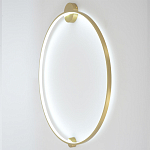 Бра светодиодное круглой формы с рамкой цвета латунь Ring Horizontal варинант исполнения - 2 | Loft Concept в Новосибирске