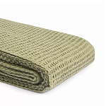 Плед из шерсти зеленого цвета с бахромой Waffle Comfort варинант исполнения - 3 | Loft Concept в Новосибирске