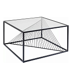 Журнальный стол черный с столешницей из прозрачного закаленного стекла Dynamics варинант исполнения - 1 | Loft Concept в Новосибирске