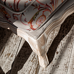 Мягкая банкетка из массива бука серая с растительным орнаментом Raffael Grey Floral Banquette варинант исполнения - 4 | Loft Concept в Новосибирске