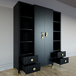 Большой шкаф с витриной Elsa Dreams Black варинант исполнения - 2 | Loft Concept в Новосибирске