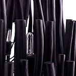 Люстра черная с несколькими ярусами деревянных палочек Bright Wooden Chandelier варинант исполнения - 10 | Loft Concept в Новосибирске