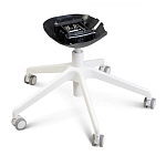 Стул с мягкой синей обивкой из велюра и подъемно-поворотным механизмом на белых колесиках Harper Blue and White варинант исполнения - 5 | Loft Concept в Новосибирске