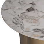 Стол журнальный круглый керамогранит белый Keramos варинант исполнения - 3 | Loft Concept в Новосибирске