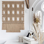 Панно на стену плетеное Макраме бежевый цвет  варинант исполнения - 5 | Loft Concept в Новосибирске