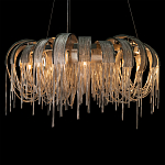 Люстра круглая подвесная с металлическими дугами и длинными цепочками 80 см Atlantis Chain варинант исполнения - 6 | Loft Concept в Новосибирске