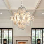 Люстра  с каскадом из круглых декоративных элементов  White Clear Glass Chandelier варинант исполнения - 4 | Loft Concept в Новосибирске