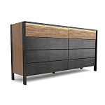 Комод 8 ящиков с подсветкой на рельефном фасаде Warm Industrial варинант исполнения - 7 | Loft Concept в Новосибирске