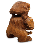 Статуэтка из дерева суар в виде обезьяны с детёнышем Mama Monkey варинант исполнения - 2 | Loft Concept в Новосибирске