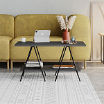 Стол журнальный с прямоугольной столешницей и полкой цвета антрацит ESSEL ANTHRACITE варинант исполнения - 1 | Loft Concept в Новосибирске