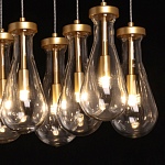 Люстра с 9-ю прозрачными стеклянными плафонами в форме капли Lucid Rain  варинант исполнения - 5 | Loft Concept в Новосибирске