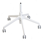 Стул с мягкой синей обивкой из велюра и подъемно-поворотным механизмом на белых колесиках Harper Blue and White варинант исполнения - 4 | Loft Concept в Новосибирске