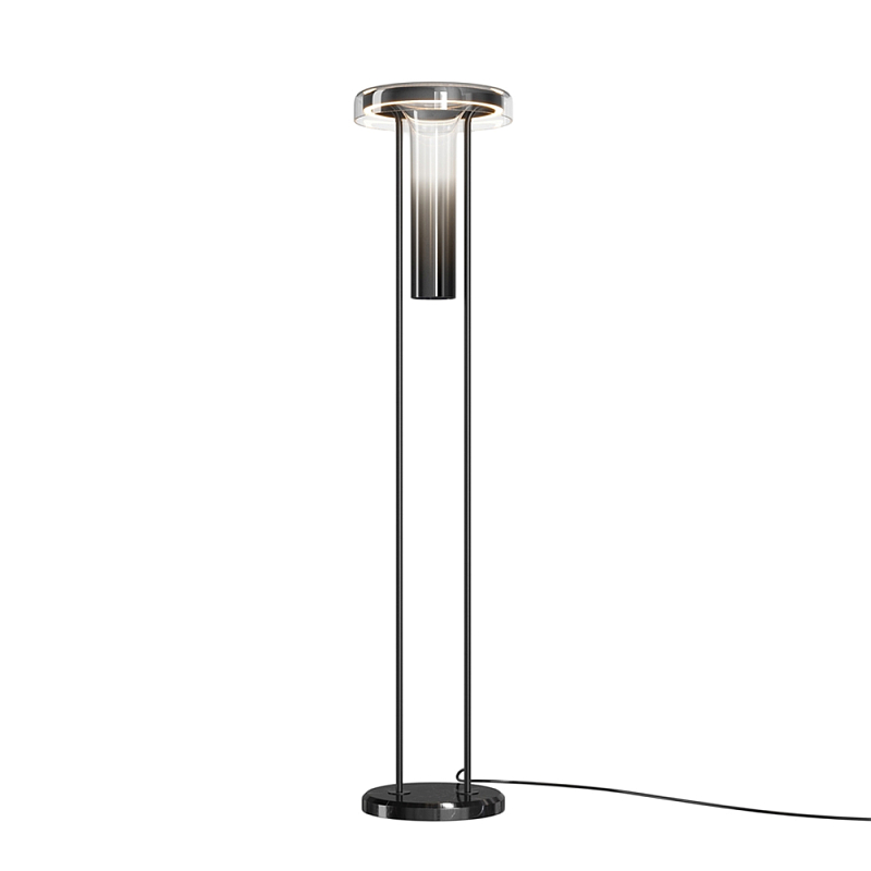 Напольный торшер светодионый Ikebana Black 3000К 24Вт Черный Дымчатый (Smoke) в Новосибирске | Loft Concept 