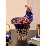 Чаша темно-синего цвета из фарфора с разноцветной птичкой Eden Garden porcelain and bronze варинант исполнения - 6 | Loft Concept в Новосибирске