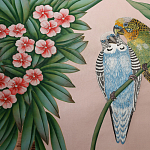 Обои ручная роспись Amazonia Florence Pink dyed silk варинант исполнения - 6 | Loft Concept в Новосибирске