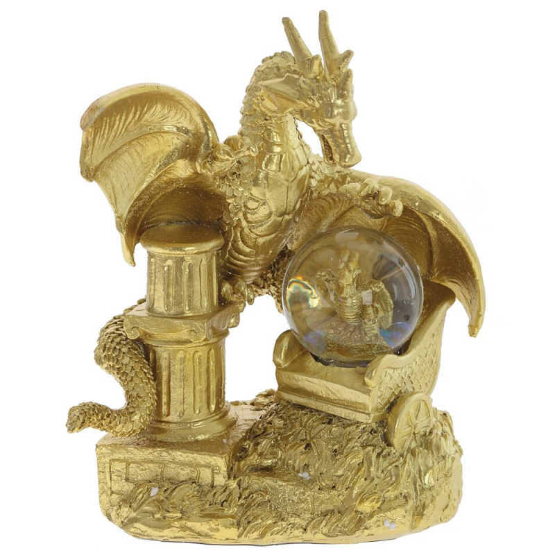 Декоративная статуэтка Дракон и стеклянный шар Dragon and Glass Ball Gold Золотой Прозрачное Стекло Декоративная статуэтка Дракон и стеклянный шар Dragon and Glass Ball Gold Золотой Прозрачное Стекло в Новосибирске | Loft Concept