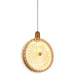 Подвесной светильник с плафоном из рельефного стекла Peony Glass Bronze  варинант исполнения - 1 | Loft Concept в Новосибирске