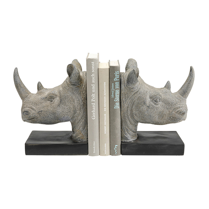 Держатель для книг Носороги Серый Черный в Новосибирске | Loft Concept 