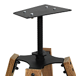 Барный стул со спинкой и металлической подставкой на 4-х деревянных ножках Бежевый Велюр Vendramin Chair варинант исполнения - 7 | Loft Concept в Новосибирске