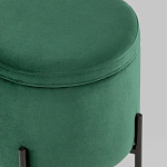 Зеленый пуф на черных ножках SANJAY варинант исполнения - 4 | Loft Concept в Новосибирске