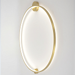 Бра светодиодное круглой формы с рамкой цвета латунь Ring Horizontal варинант исполнения - 3 | Loft Concept в Новосибирске