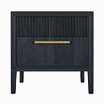 Прикроватная Тумбочка Primo с двумя ящиками Черный дуб варинант исполнения - 1 | Loft Concept в Новосибирске