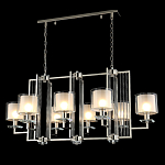 Люстра прямоугольной формы с 8-ю цилиндрическими плафонами из стекла Laurent варинант исполнения - 7 | Loft Concept в Новосибирске