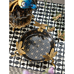 Блюдо черного цвета из фрафора на бронзовых ножках в виде стрекоз Eden Garden варинант исполнения - 4 | Loft Concept в Новосибирске