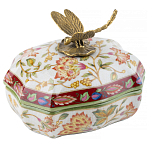 Фарфоровая шкатулка с бронзовой стрекозой Eden Garden варинант исполнения - 1 | Loft Concept в Новосибирске