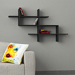 Полка фигурная подвесная цвета антрацит HALIC BOOKCASE ANTHRACITE варинант исполнения - 1 | Loft Concept в Новосибирске